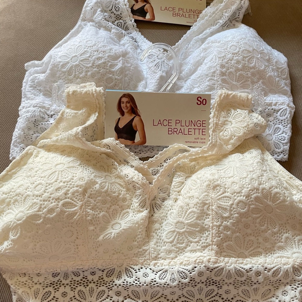 2 pack lace plunge bralette